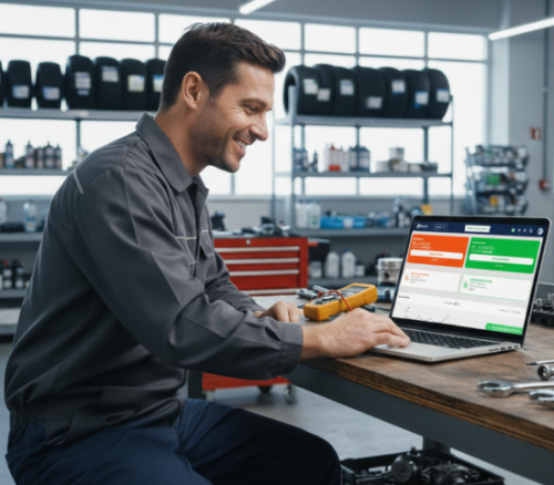 Dashboard do LogERP para oficinas e autopeças